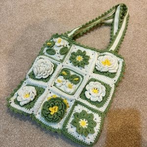 Handmade floral tote bag